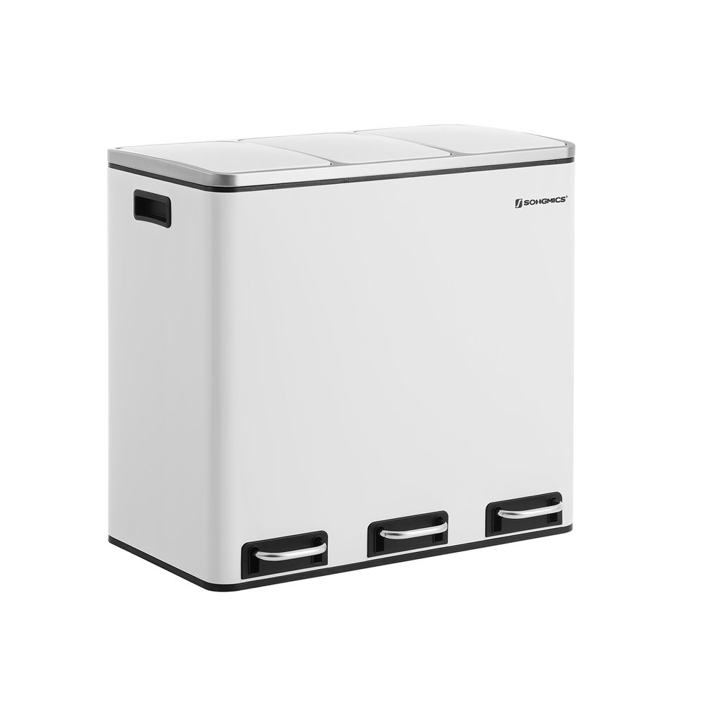 Pedal Bin - Recycling Waste Separation Design - Triple Compartment Unit