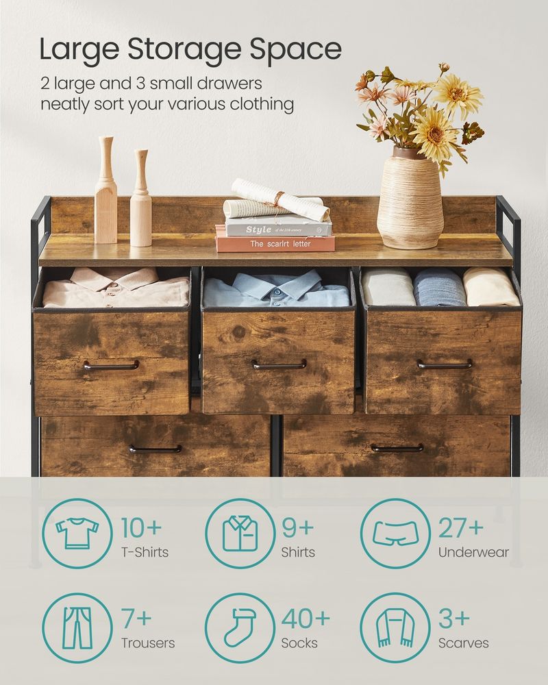 Chest of Drawers - Fabric Drawer Storage Design - Multi-Drawer Unit