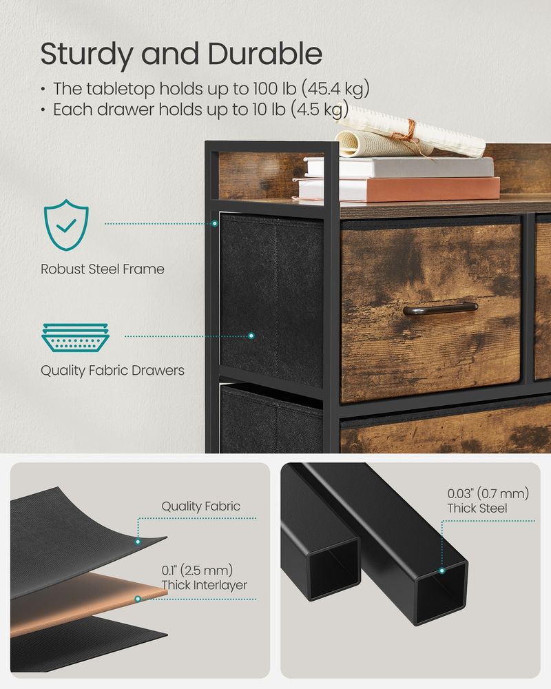 Chest of Drawers - Fabric Drawer Storage Design - Multi-Drawer Unit