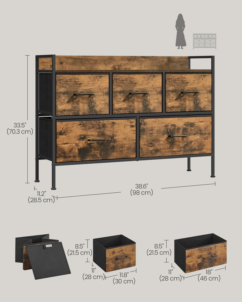 Chest of Drawers - Fabric Drawer Storage Design - Multi-Drawer Unit