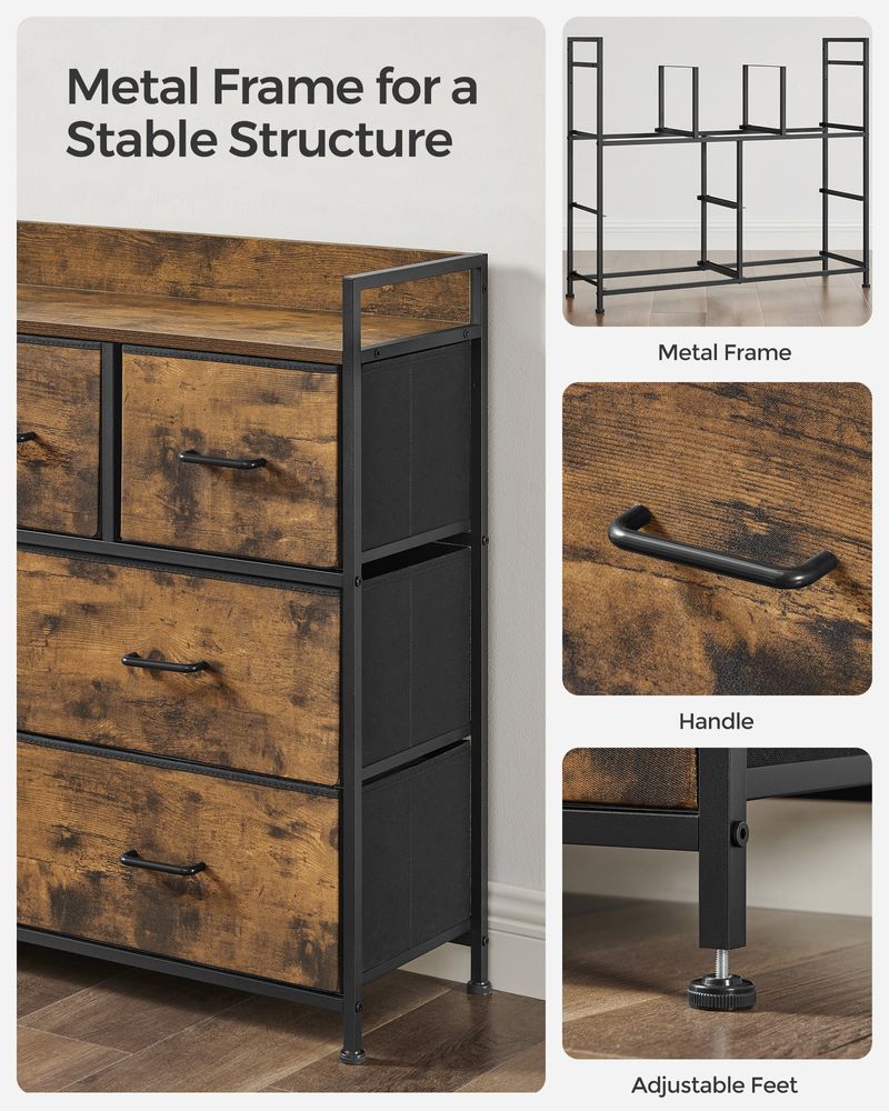 Chest of Drawers - Fabric Drawer Storage Design - Multi-Drawer Unit