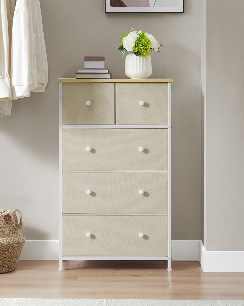 Chest of Drawers - Fabric Drawer Storage - 5 Drawers