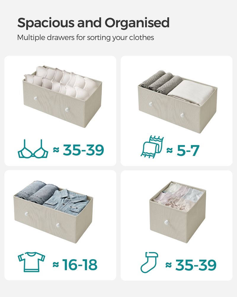 Chest of Drawers - Fabric Drawer Storage - 5 Drawers