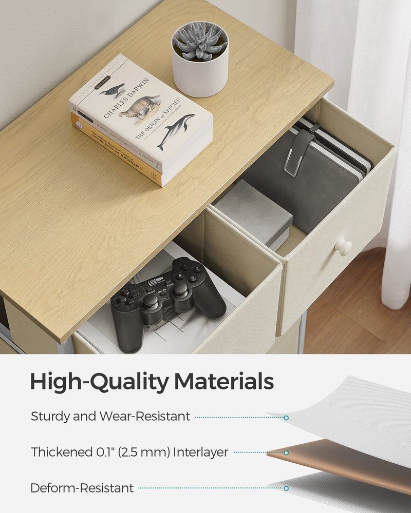 Chest of Drawers - Fabric Drawer Storage - 5 Drawers