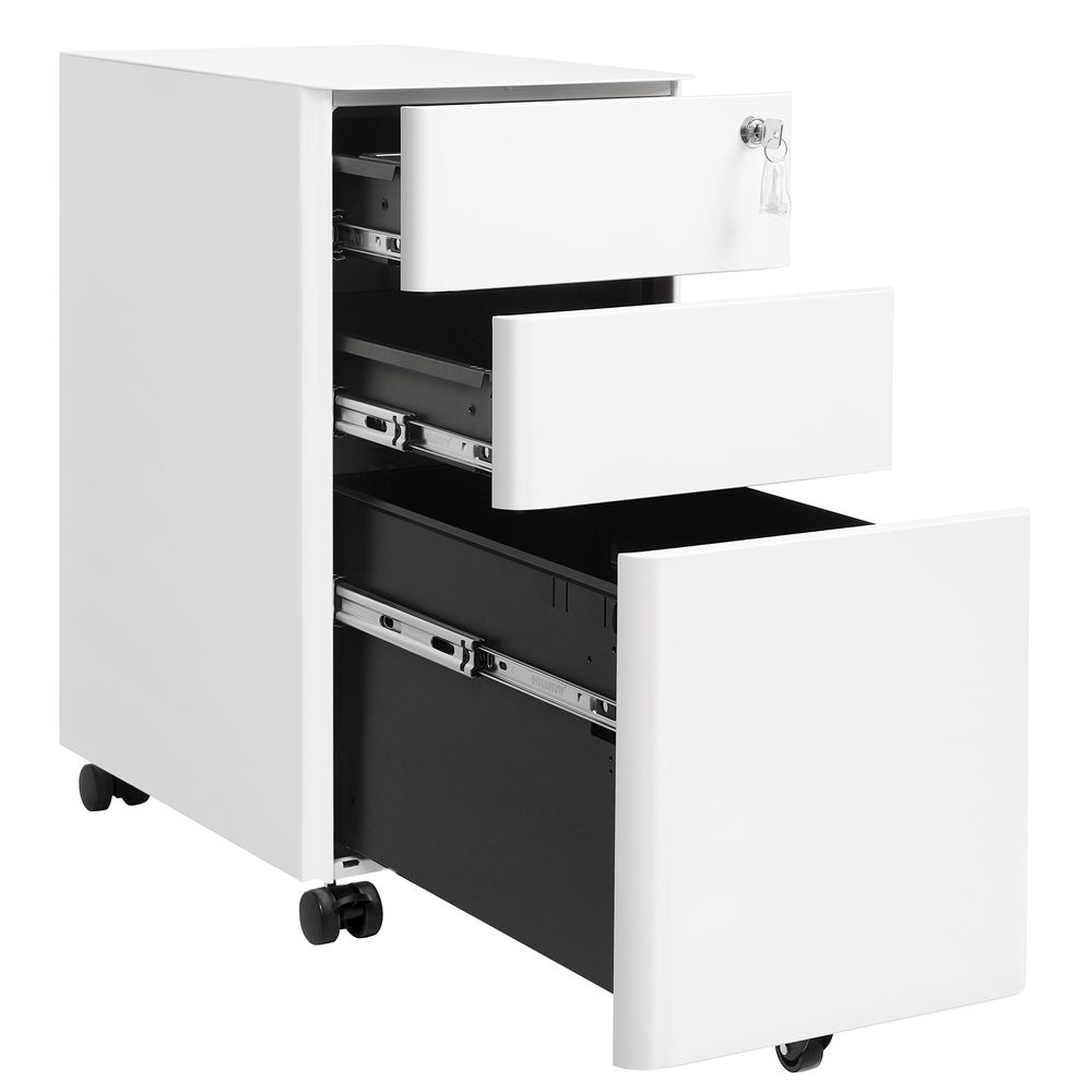 Filing Cabinet - Lockable Mobile Design - 3-Drawer