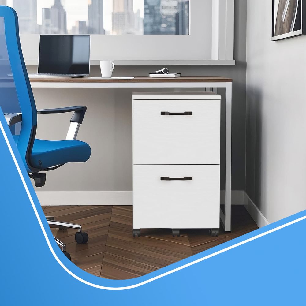 Filing Cabinet - Mobile Storage Unit with Wheels - 2-Drawers