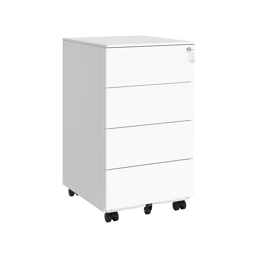Filing Cabinet - Lockable Storage Design - 4-Drawer Mobile Unit