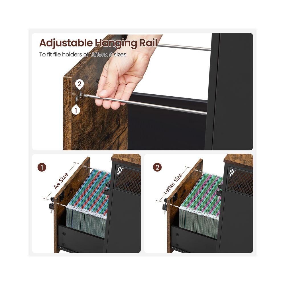 Filing Cabinet - Lockable Storage Design - 2-Drawer Filing Unit