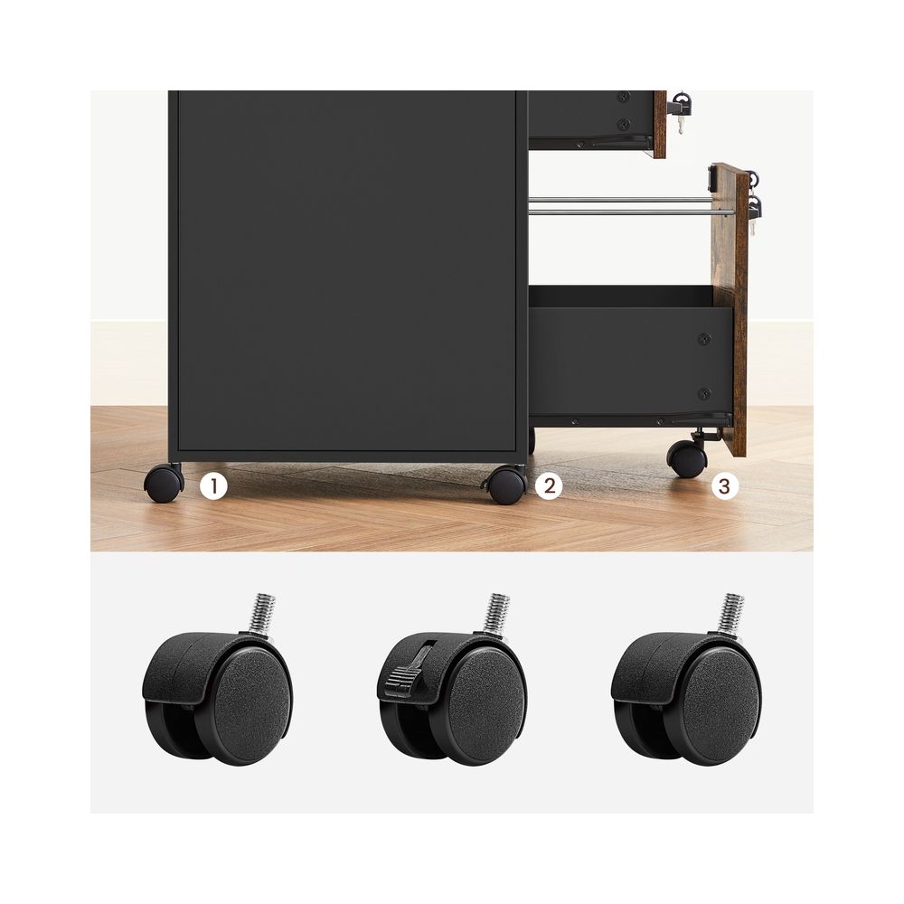 Filing Cabinet - Lockable Storage Design - 2-Drawer Filing Unit