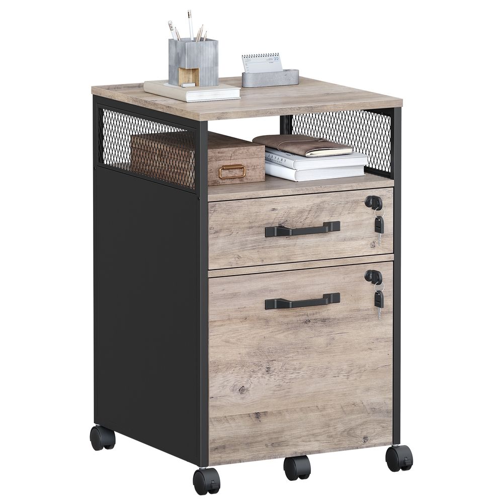 Filing Cabinet - Lockable Storage Design - 2-Drawer Filing Unit