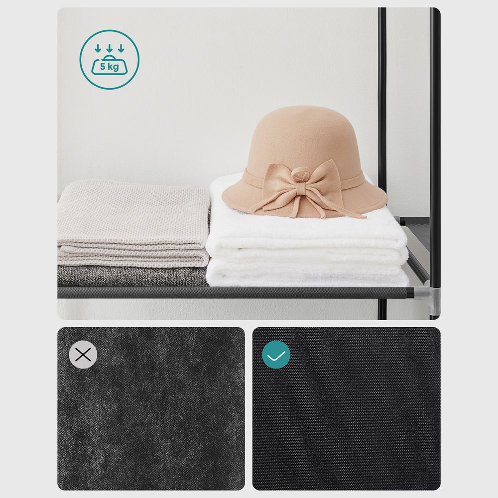 Portable Wardrobe - Freestanding Storage Organiser - Multiple Hanging Rails