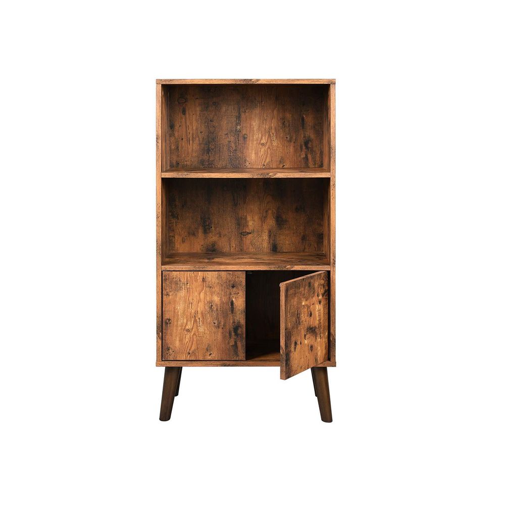 Bookcase - Cabinet Storage Design - 2-Tier Brown Unit