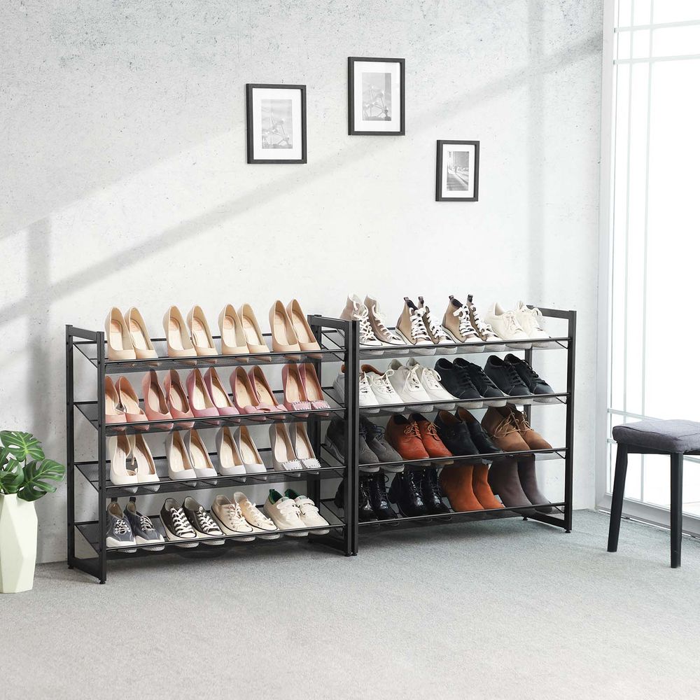 Shoe Rack - Stackable Design - Black