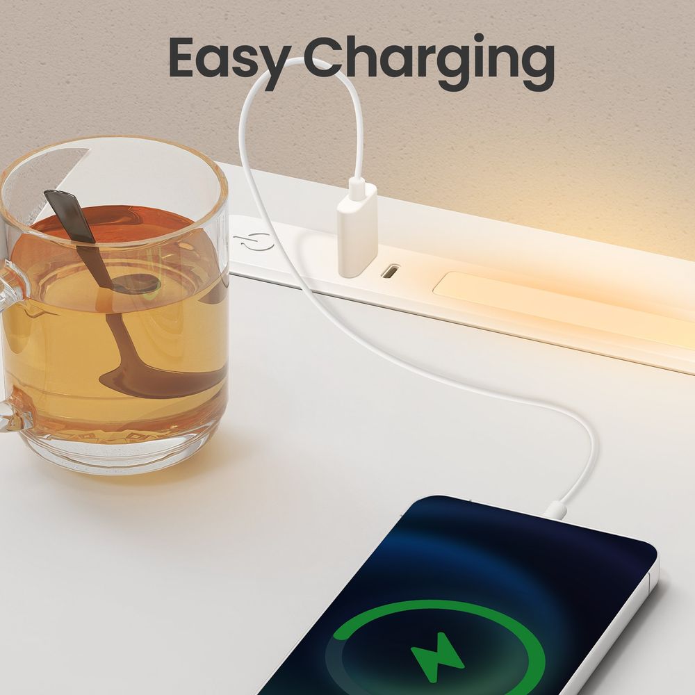 Bedside Table - Power Outlets with LED Light - 1 Drawer