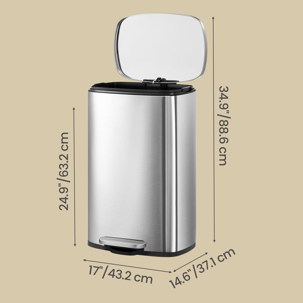 Pedal Bin - Inner Bucket Design - 13 Gallon Steel Waste Bin