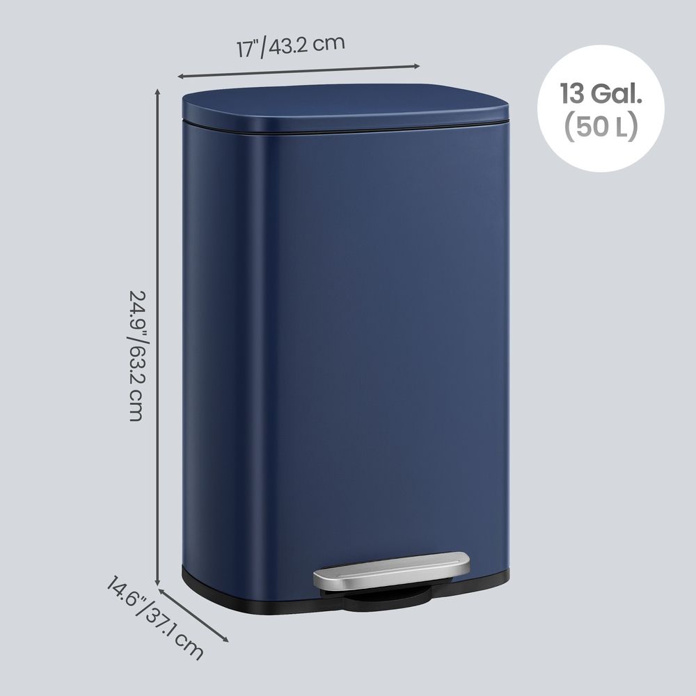 Pedal Bin - Inner Bucket Design - 13 Gallon Steel Waste Bin