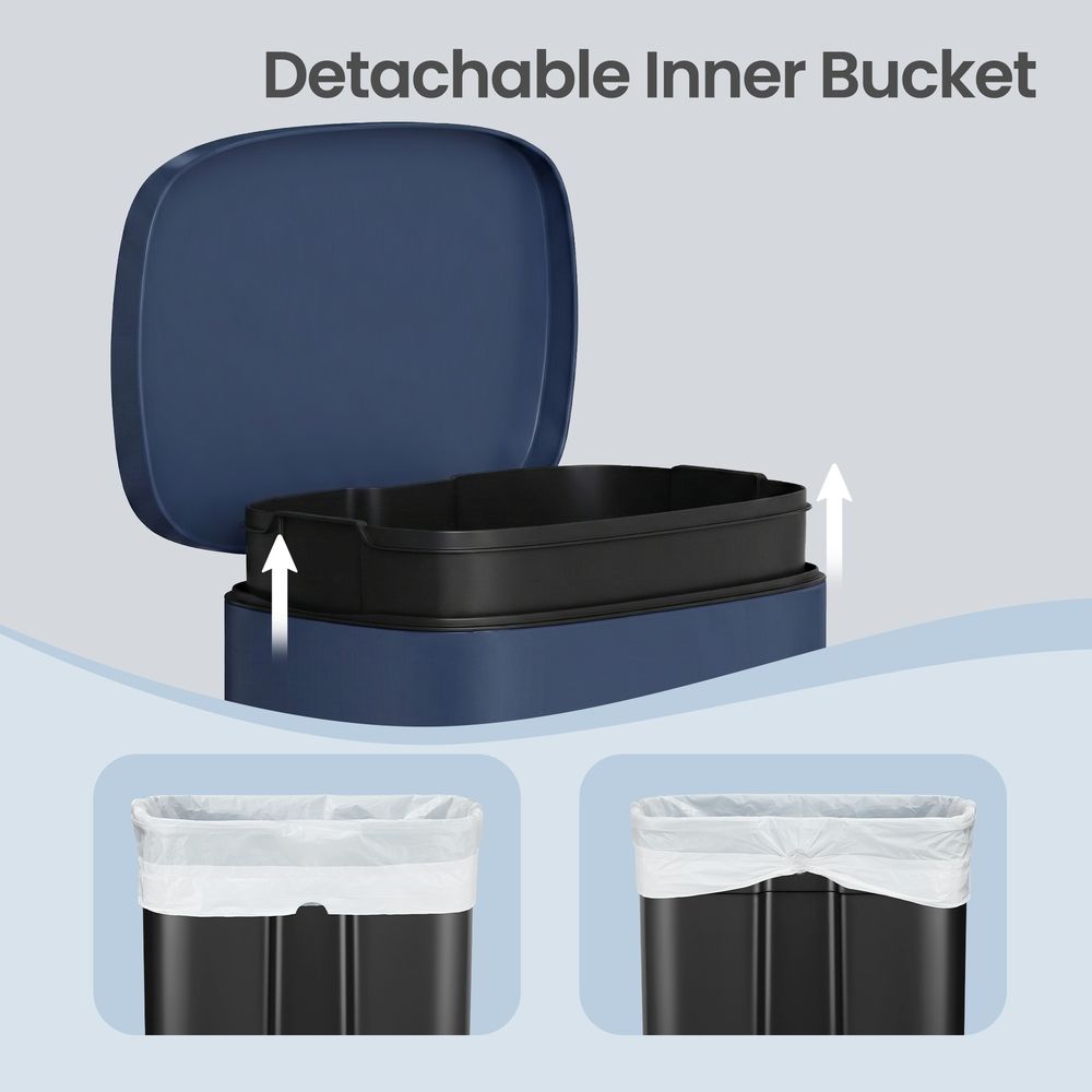 Pedal Bin - Inner Bucket Design - 13 Gallon Steel Waste Bin