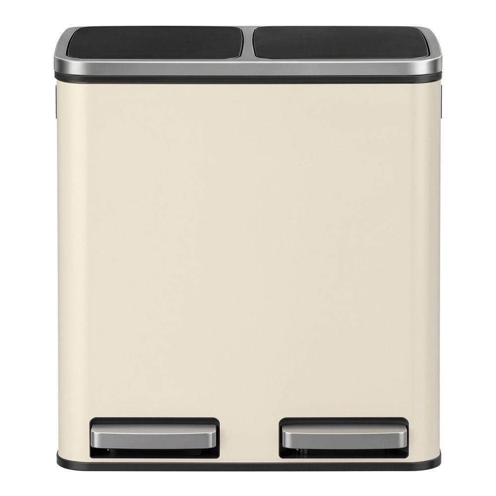 Rubbish Bin - Dual Compartment Recycling Design - 2 x 15L Capacity Unit