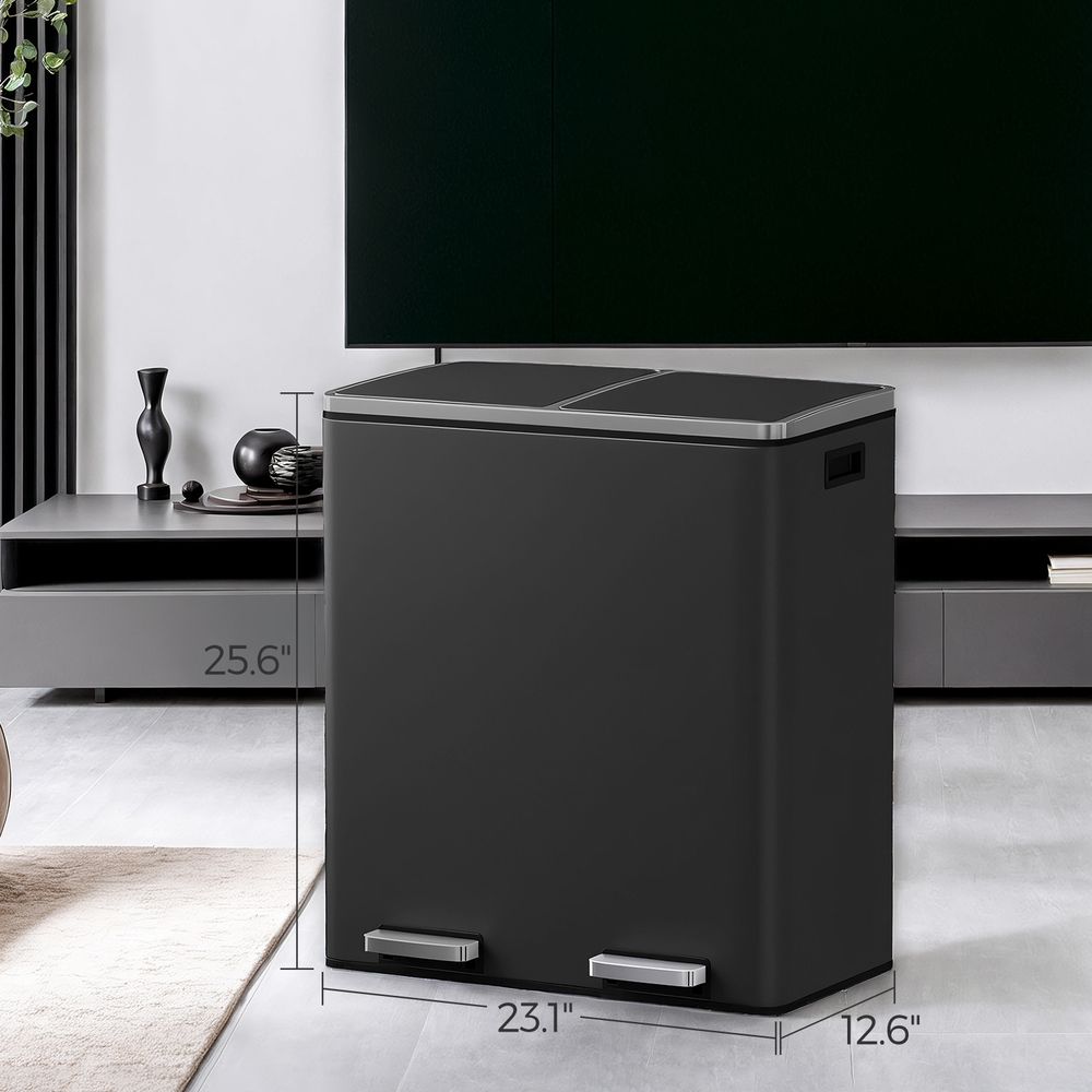 Pedal Bin - Dual Section Soft-Close Design - 60L Kitchen Waste Bin