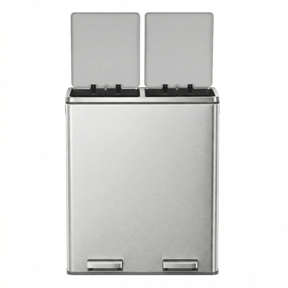 Pedal Bin - Dual Section Soft-Close Design - 60L Kitchen Waste Bin