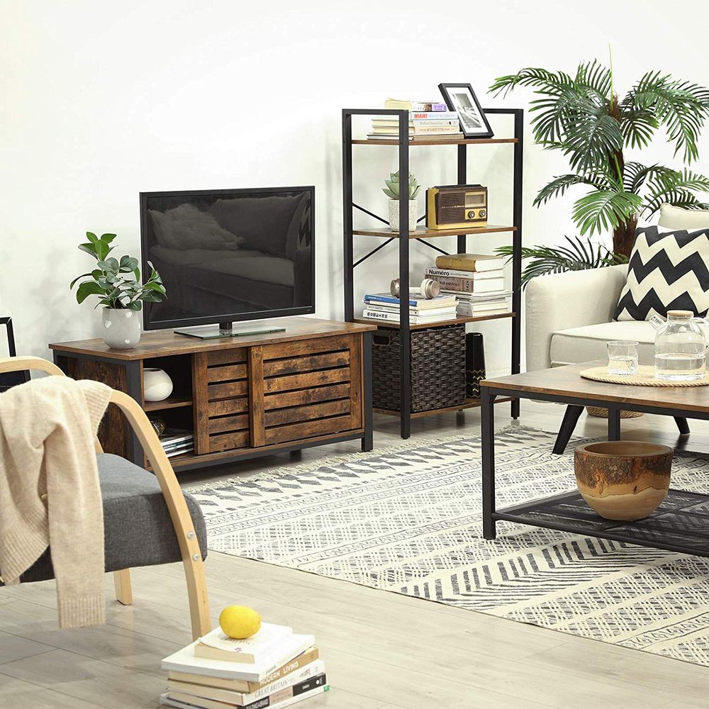 Bookcase -  Ladder Shelf Design - 4-Tier Freestanding Unit