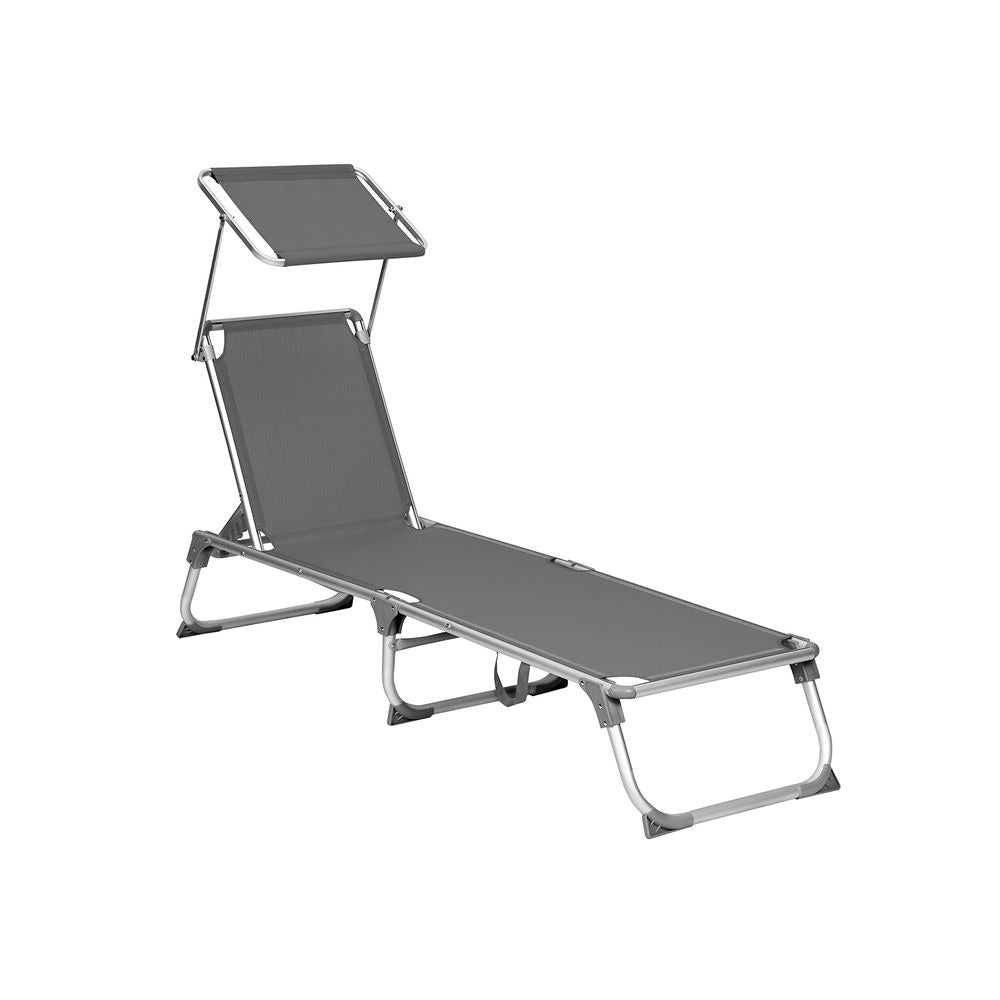 Folding Sun Lounger - Lightweight Portable Design - Garden Outdoor Seating