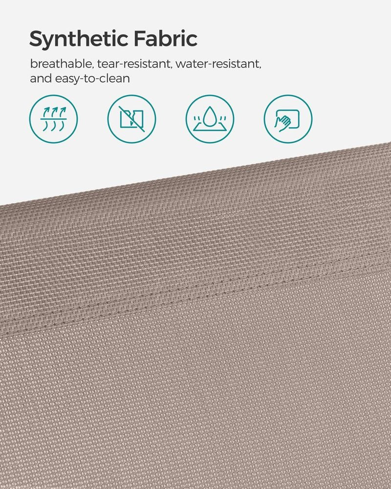 Folding Sun Lounger - Adjustable Backrest with Sunshade - Outdoor Seat