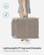 Folding Sun Lounger - Adjustable Backrest with Sunshade - Outdoor Seat