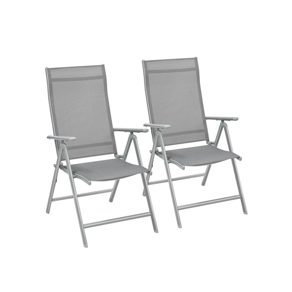 Folding Garden Chairs - Heavy Duty Aluminium Frame - 150 kg Capacity