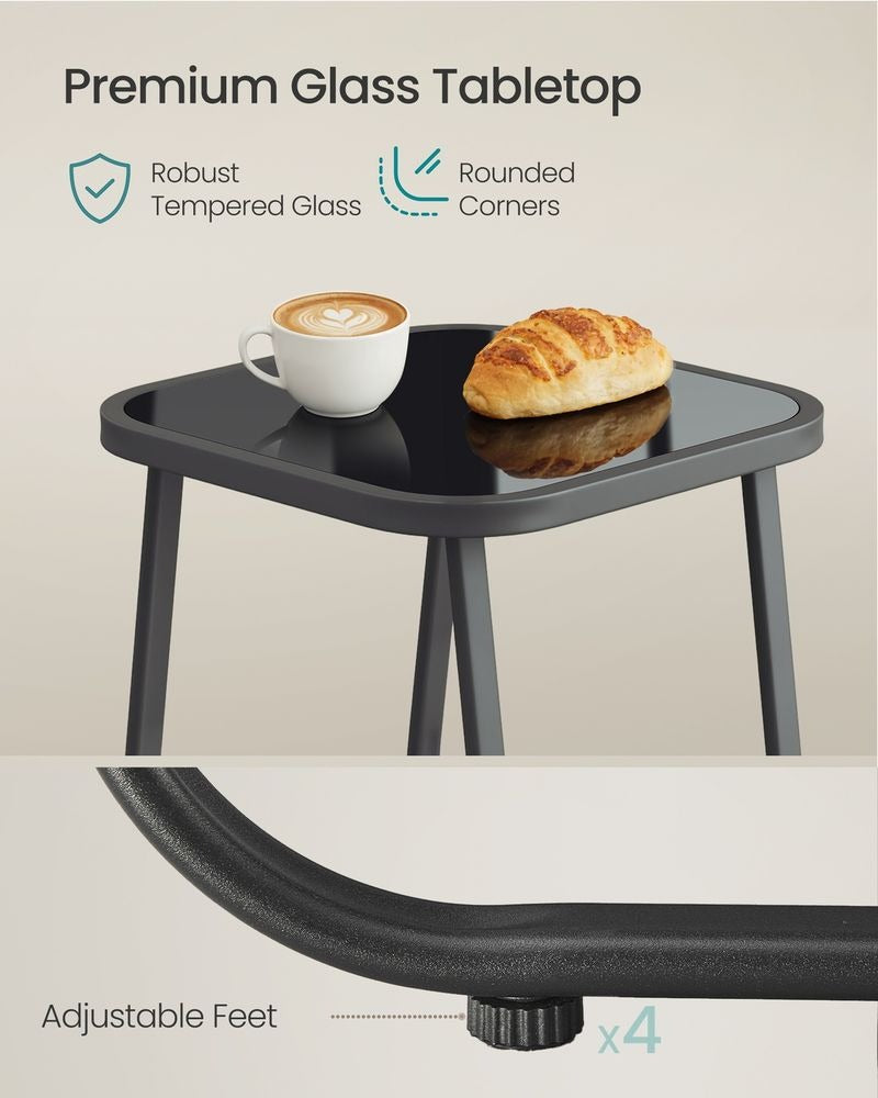 Garden Rocking Chair Set - Armrests with Side Table - Chair and Table Configuration