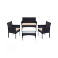 Outdoor Wicker Furniture Set - 4 Piece Garden Seating Set - Rattan Style Configuration