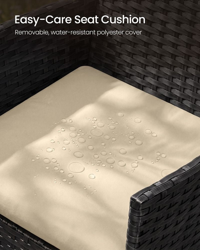 Outdoor Wicker Furniture Set - 4 Piece Garden Seating Set - Rattan Style Configuration