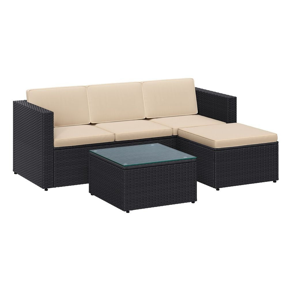 Rattan Corner Sofa Set - Outdoor Garden Furniture Set - Modular Seating Configuration
