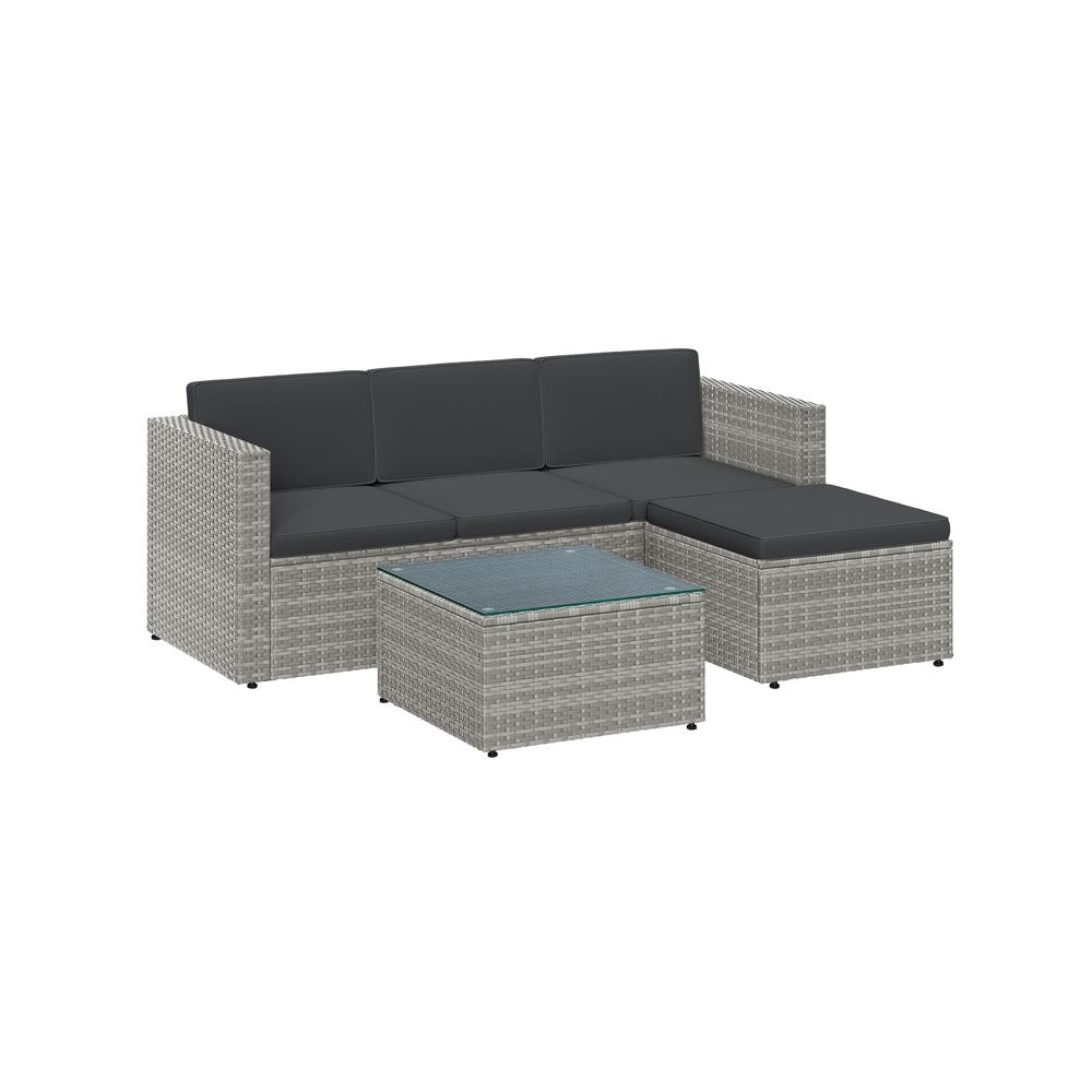 Rattan Corner Sofa Set - Outdoor Garden Furniture Set - Modular Seating Configuration