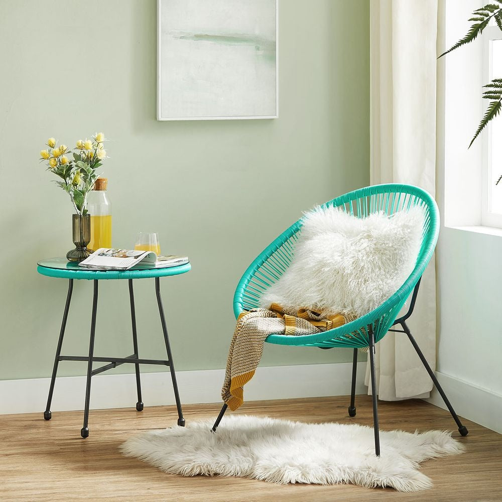 Garden Patio Furniture Set - 3 Piece Set with Table - Compact Seating