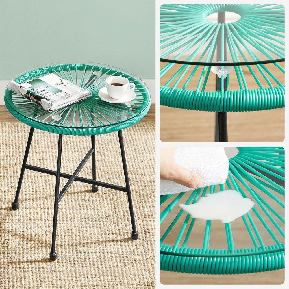 Garden Patio Furniture Set - 3 Piece Set with Table - Compact Seating