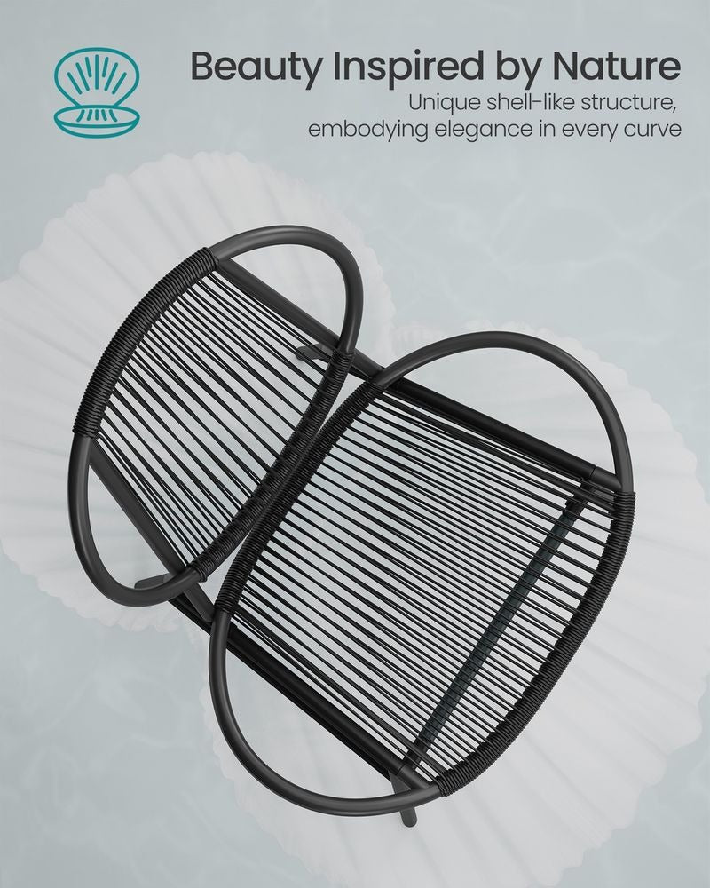 Garden Bistro Set - 3 Piece Set with Side Table - 2 Chairs Configuration