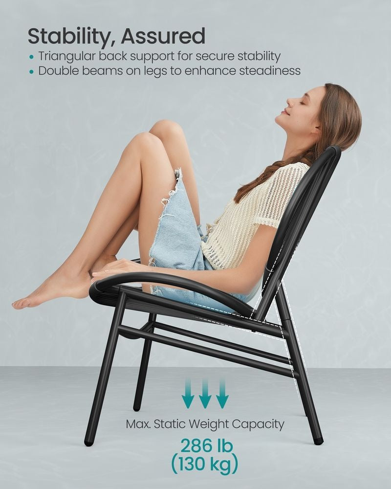 Garden Bistro Set - 3 Piece Set with Side Table - 2 Chairs Configuration