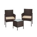 Outdoor Garden Furniture Set - PE Rattan with Table - 3 Piece Set