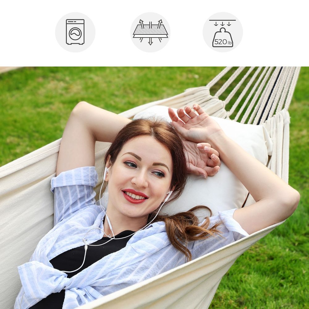 Hammock with Stand - Freestanding Steel Frame - Outdoor Garden Lounger