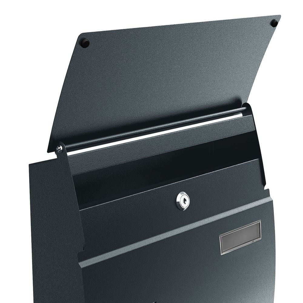 Wall Mounted Mailbox - Lockable Design with Viewing Window - Metal Construction
