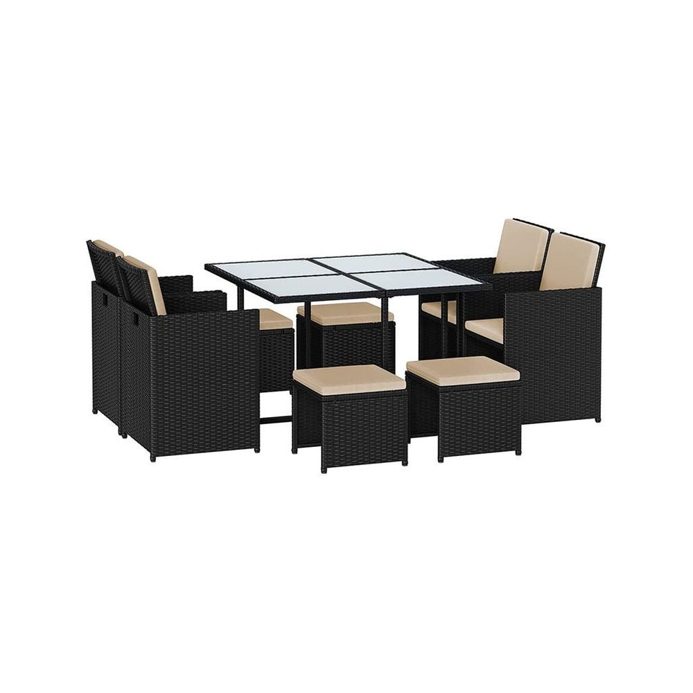 Rattan Garden Dining Set - Outdoor Table & Chairs - Patio Furniture Set
