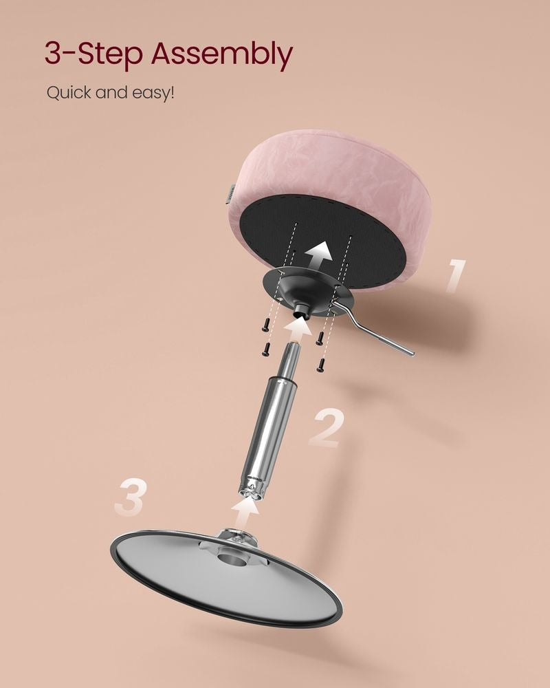 Vanity Stool - Adjustable Height Design - Makeup Dressing Chair