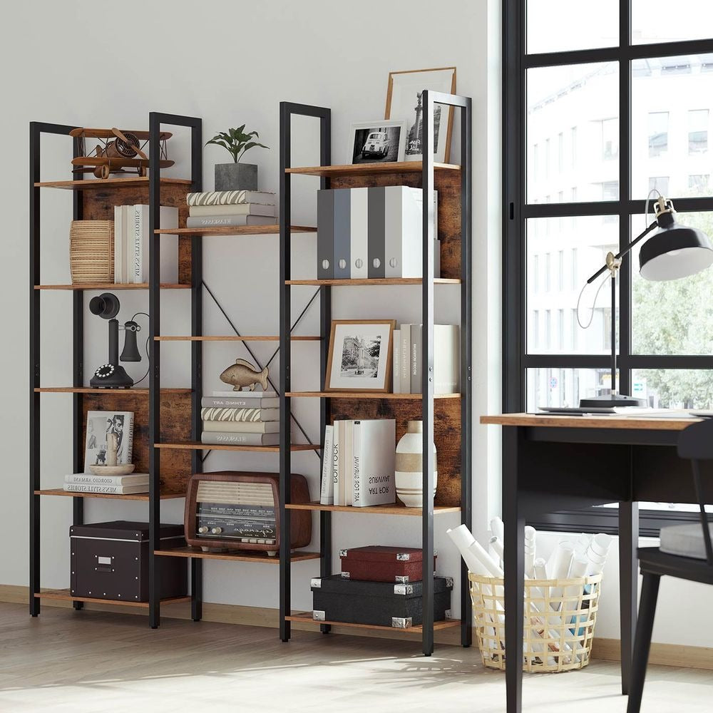 Bookshelf - 14-Tier Storage Design - Vertical Open Storage Unit