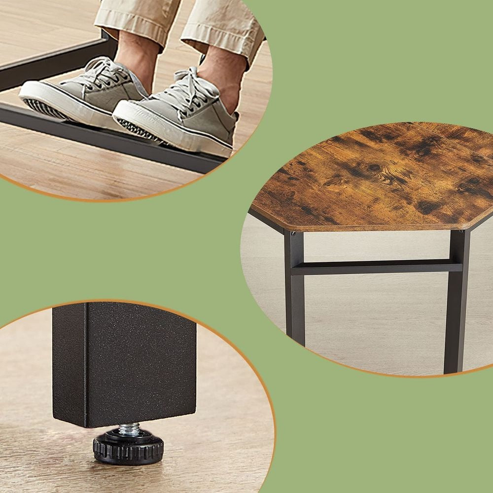 Office Desk - Shelved Corner Design - L-Shaped Space-Saving Workstation