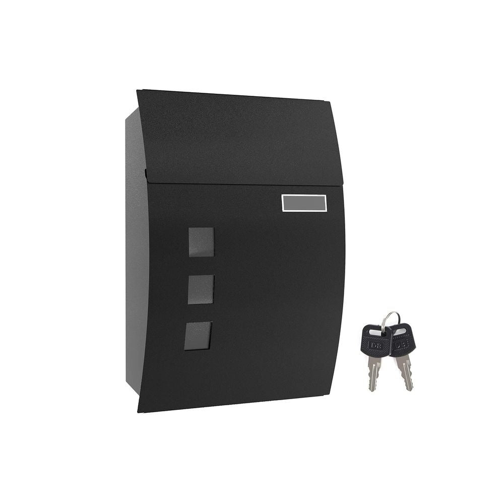 Wall Mounted Mailbox - Lockable Design with Viewing Window - Metal Construction