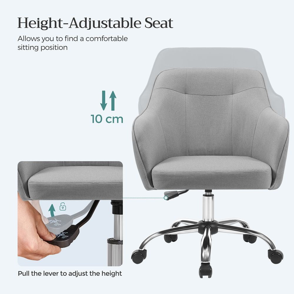 Office Chair - Adjustable Swivel with Armrests - Ergonomic Seating Design