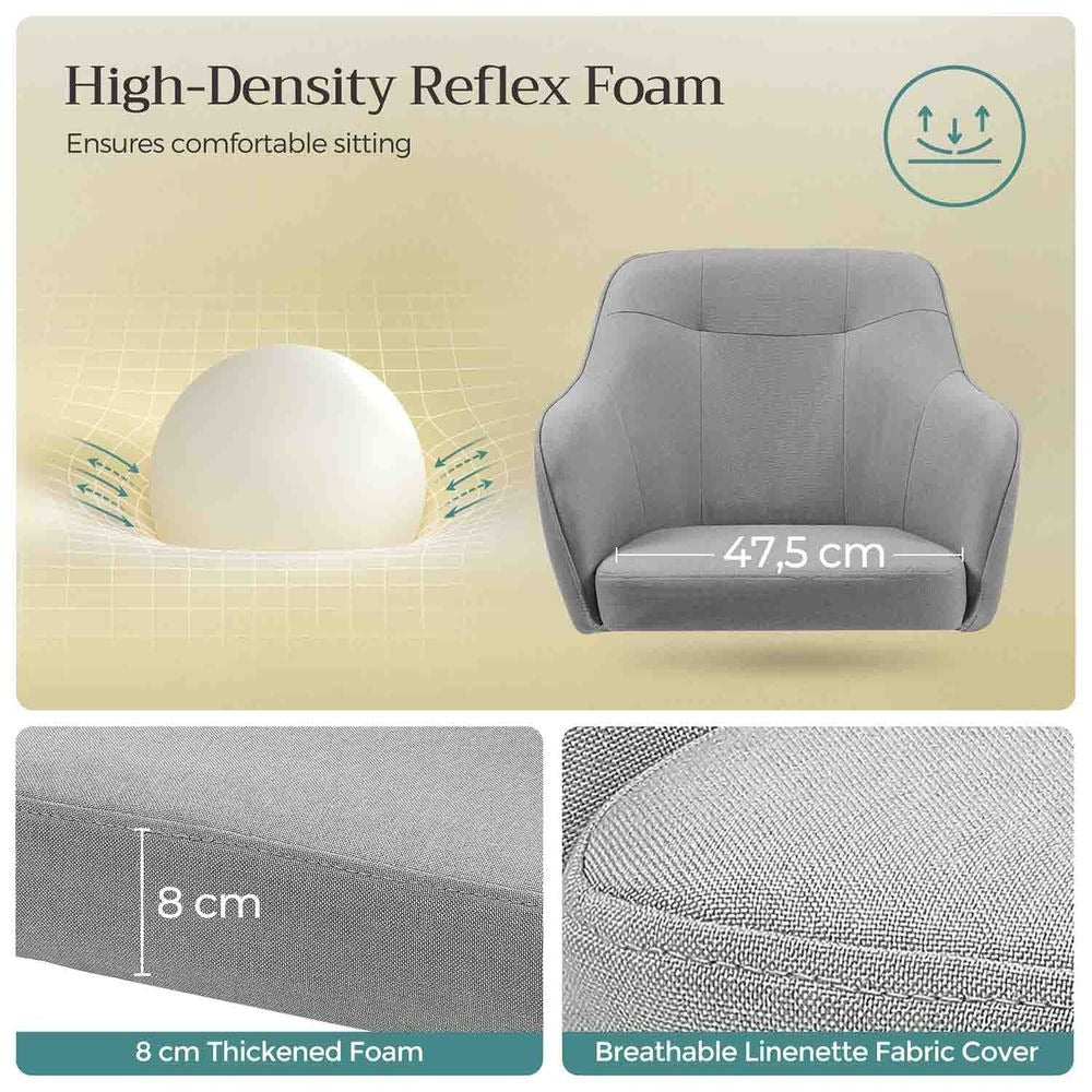Office Chair - Adjustable Swivel with Armrests - Ergonomic Seating Design