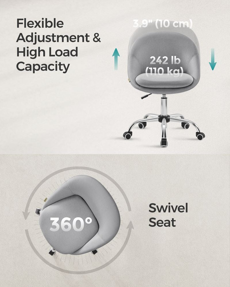 Office Chair - Swivel with Foam Padding - Adjustable Height Design