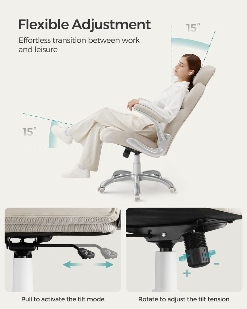 Office Chair - Height Adjustable with Tilt Function - Ergonomic Swivel Design